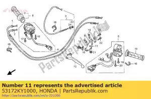 Honda 53172KY1000 soporte, maneta palanca - Lado inferior