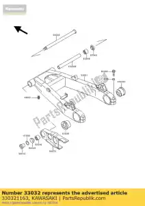 kawasaki 330321163 bras oscillant zr750-c1 - La partie au fond