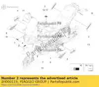 2H000119, Piaggio Group, décalque de carénage arrière lh 