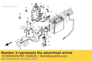 Honda 31500HA7678P batterij, ytx14-bs - Onderkant