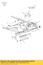 spindel finisher s/arm lh van Triumph, met onderdeel nummer T2051776, bestel je hier online: