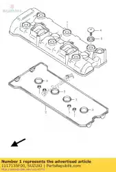 deksel, cilinder van Suzuki, met onderdeel nummer 1117135F00, bestel je hier online: