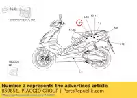 859851, Piaggio Group, rh rear fairing dec. aprilia sr 50 2004 2005 2006 2007 2008 2009, New