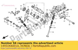 Ici, vous pouvez commander le boulon, axe de culbuteur auprès de Honda , avec le numéro de pièce 14451KK0010: