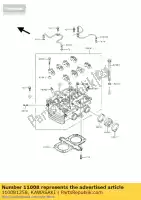 110081258, Kawasaki, head-comp-cylinder kle500-a1 kawasaki kle 500 1991 1992 1993 1994 1995 1996 1997 1999, Nieuw