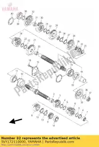 yamaha 5VY172110000 gear,1st wheel (38t) - Bottom side