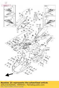yamaha 20S2163G0000 emblema 1 - Lado inferior