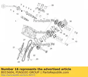 Piaggio Group B015604 engrenagem dupla da árvore de cames - Lado inferior