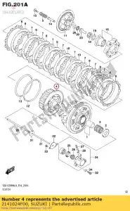 Suzuki 2141024F00 buje, funda de embrague - Lado inferior