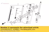 51410GCF671, Honda, comp. tubo, garfo fr honda xr  r xr70r 70 , Novo