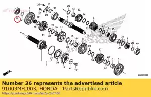 Honda 91003MFL003 rodamiento, especial, 20x52x1 - Lado inferior