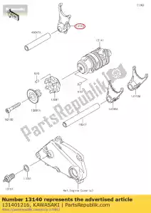 Kawasaki 131401216 fork-shift, 5th & top - Onderkant