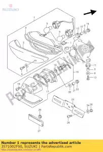 Suzuki 3571002F00 conjunto da lâmpada, traseira - Lado inferior