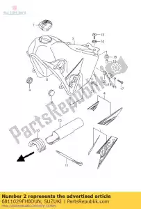 Suzuki 6811029FH0DUN juego de cintas, combustible t - Lado inferior