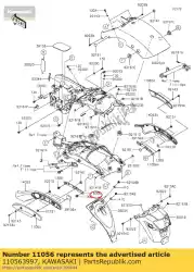 beugel, veerpootbeschermer, links en650af van Kawasaki, met onderdeel nummer 110563997, bestel je hier online: