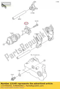 Kawasaki 131450050 cam-change drum - Bottom side