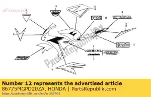 Honda 86775MGPD20ZA merk, hrc (110mm) * type1 * - Onderkant