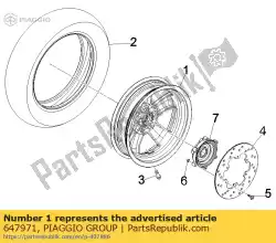 Here you can order the front and rear wheel from Piaggio Group, with part number 647971: