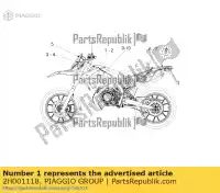 2H001118, Piaggio Group, decalcomania pannello laterale rh 