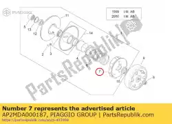 Ici, vous pouvez commander le embrayage centrifuge assy auprès de Piaggio Group , avec le numéro de pièce AP2MDA000187: