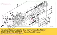 43211HN8006, Honda, retenedor, soporte honda  trx 420 500 520 650 680 700 2003 2004 2005 2006 2007 2008 2009 2010 2011 2012 2013 2017 2018 2019 2020, Nuevo