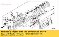 Aquí puede pedir retenedor, soporte de Honda , con el número de pieza 43211HN8006: