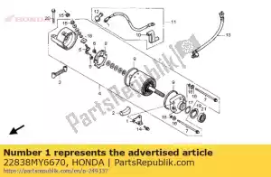 honda 22838MY6670 receiver, clutch cable - Bottom side