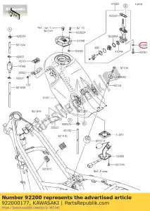 Kawasaki 922000177 arruela, 6,5x11,5x0,8 - Lado inferior