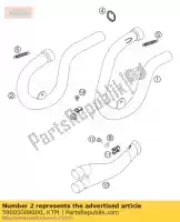 59005008000, KTM, uitlaatpijp r / s racing 2000 ktm exc mxc sx sxs 250 400 450 520 525 540 2000 2001 2002 2003, Nieuw