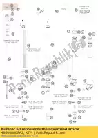 48600860SA2, KTM, Asklem l / s + buis cpl. ktm exc xc xcf xcr 125 200 250 300 350 400 450 500 525 530 2007 2008 2009 2010 2011 2012 2013 2014 2015, Nieuw