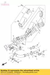 pakking, geluiddemper van Yamaha, met onderdeel nummer 5PX147550000, bestel je hier online: