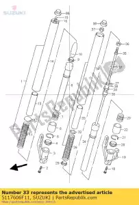 suzuki 5117606F11 collar,spring - Bottom side