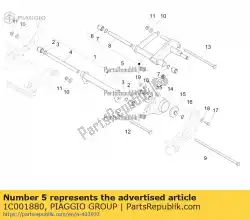 Aqui você pode pedir o braço oscilante completo no lado do motor em Piaggio Group , com o número da peça 1C001880: