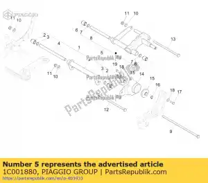 Piaggio Group 1C001880 braço oscilante completo no lado do motor - Lado inferior