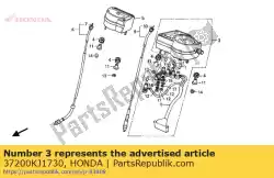snelheidsmeter assy van Honda, met onderdeel nummer 37200KJ1730, bestel je hier online: