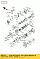 132601795, Kawasaki, gear,input 4th,25t zr750-f1 kawasaki zr 750 1999 2001 2003, New