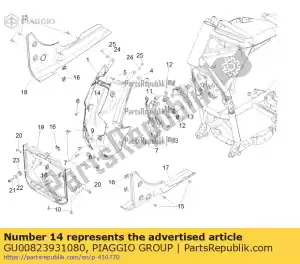 Piaggio Group GU00823931080 uszczelka pcv - Dół