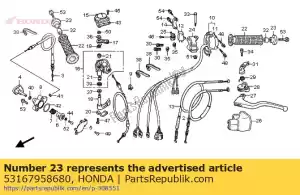 honda 53167958680 guarda, pega final - Lado inferior