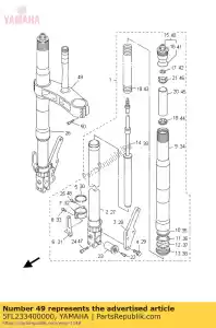 Yamaha 5FL233400000 sob colchete comp. - Lado inferior