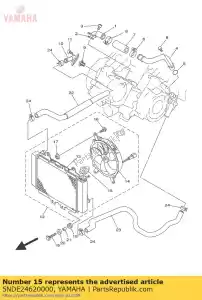 yamaha 5NDE24620000 tapa, radiador - Lado inferior