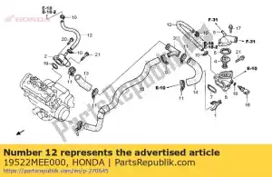 Honda 19522MEE000 slang, snel stationair ventiel - Onderkant