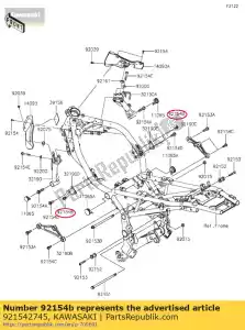 kawasaki 921542745 01 bolt,socket,8x14 - Bottom side