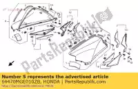 64470MGE010ZB, Honda, cover assy., r. réservoir de carburant * nha66p * (nha66p perle sunbeam blanc) ak000040 honda vfr 1200 2010, Nouveau