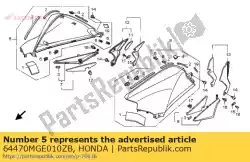 Here you can order the cover assy., r. Fuel tank *nha66p* (nha66p pearl sunbeam white) ak000040 from Honda, with part number 64470MGE010ZB: