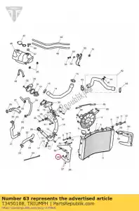 triumph T3450108 stand off, rubber - Bottom side