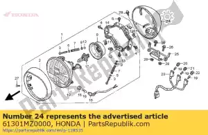 honda 61301MZ0000 comp. caso, farol - Lado inferior