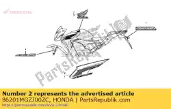 Here you can order the no description available at the moment from Honda, with part number 86201MGZJ00ZC: