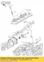 921531191, Kawasaki, tornillo, m8x25 zx1200-c1 kawasaki gtr h2 h2r zrx zxr 1000 1200 2001 2002 2003 2004 2005 2006 2015 2016, Nuevo