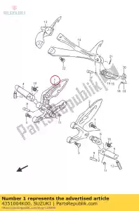 Suzuki 4351004K00 soporte - Lado inferior