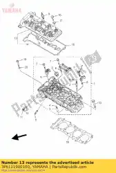 deksel, cilinderkop 1 van Yamaha, met onderdeel nummer 3P6111900100, bestel je hier online: